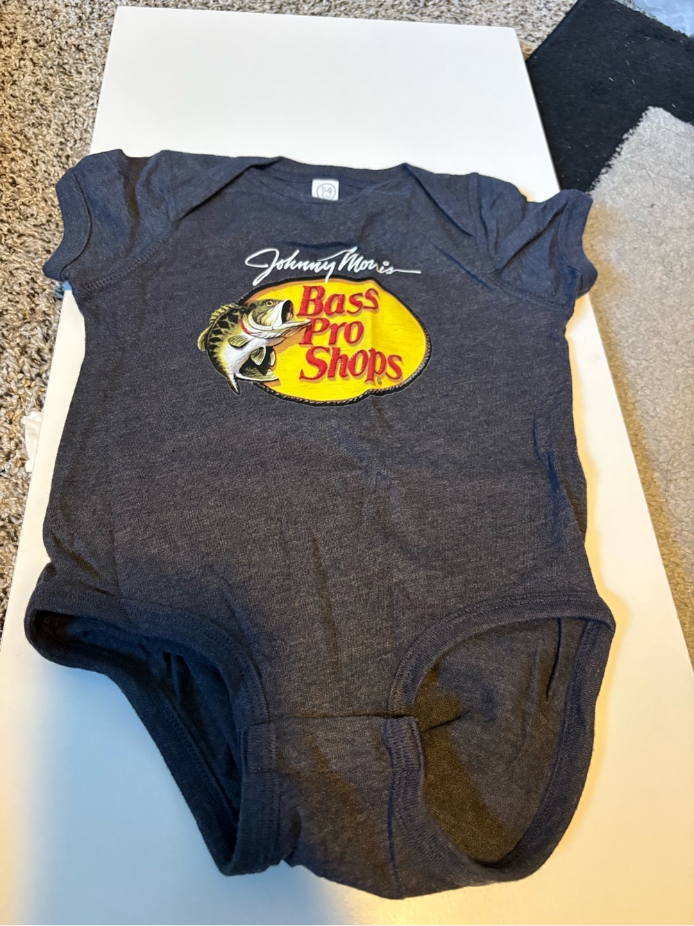 Rabbit Skins Navy One-Piece Bodysuit with Yellow Bass Pro Shops Logo